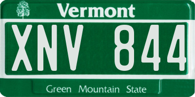 VT license plate XNV844