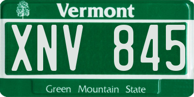 VT license plate XNV845