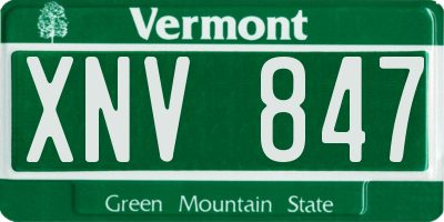 VT license plate XNV847