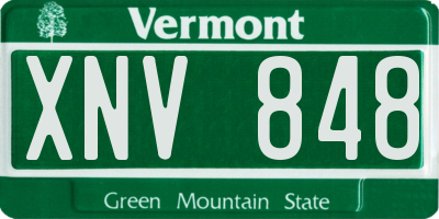 VT license plate XNV848