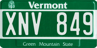 VT license plate XNV849