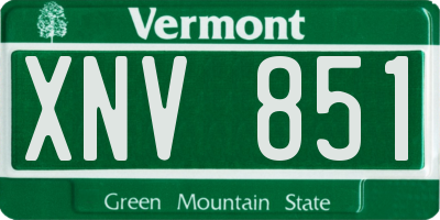 VT license plate XNV851