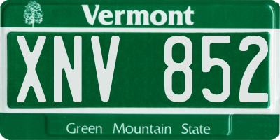 VT license plate XNV852