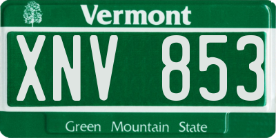 VT license plate XNV853
