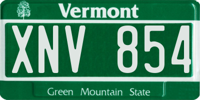 VT license plate XNV854