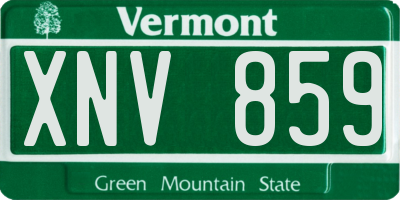 VT license plate XNV859