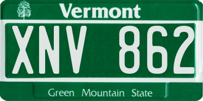 VT license plate XNV862