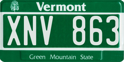 VT license plate XNV863