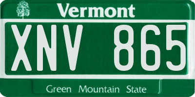 VT license plate XNV865