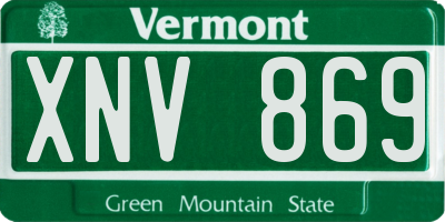 VT license plate XNV869