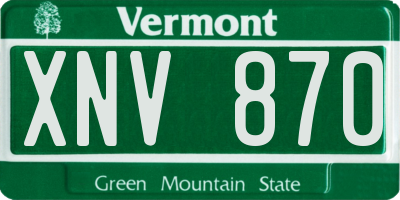 VT license plate XNV870
