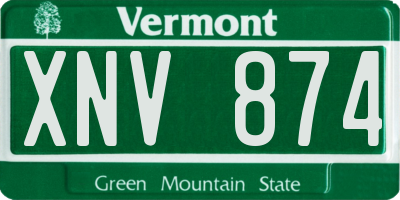 VT license plate XNV874