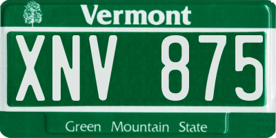 VT license plate XNV875