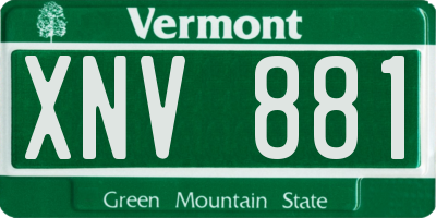 VT license plate XNV881