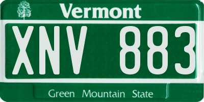 VT license plate XNV883
