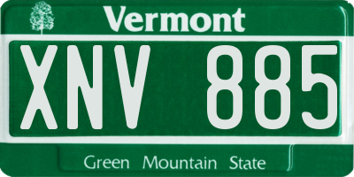 VT license plate XNV885