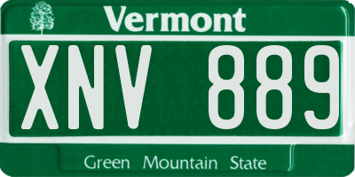 VT license plate XNV889