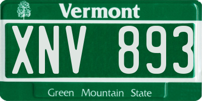 VT license plate XNV893