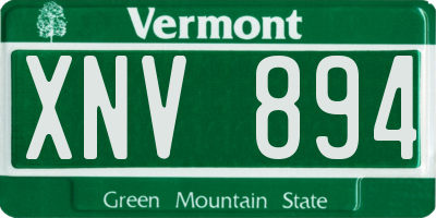 VT license plate XNV894