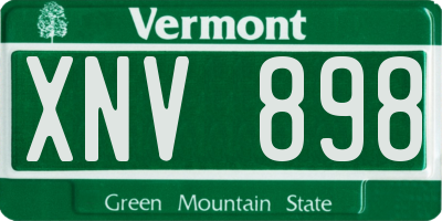 VT license plate XNV898