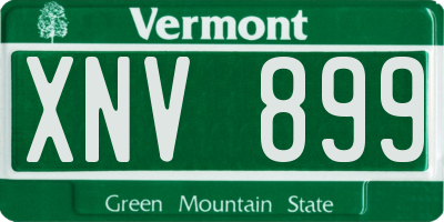 VT license plate XNV899