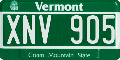 VT license plate XNV905