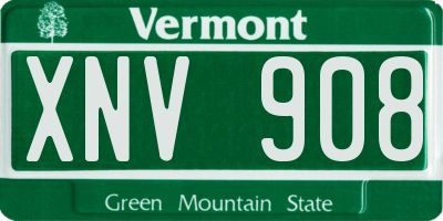 VT license plate XNV908
