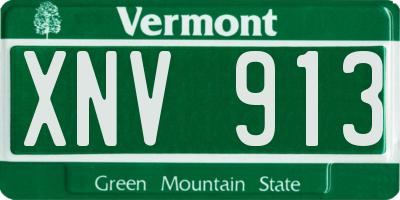 VT license plate XNV913