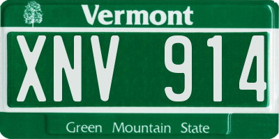 VT license plate XNV914
