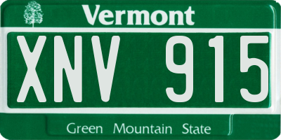 VT license plate XNV915