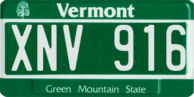 VT license plate XNV916