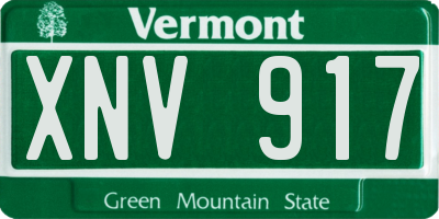 VT license plate XNV917