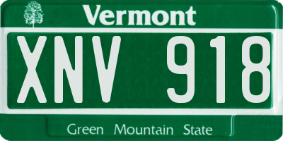 VT license plate XNV918