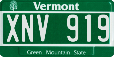 VT license plate XNV919