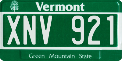 VT license plate XNV921