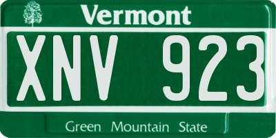 VT license plate XNV923