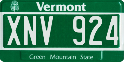 VT license plate XNV924