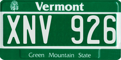 VT license plate XNV926