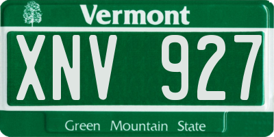 VT license plate XNV927
