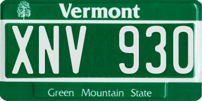 VT license plate XNV930