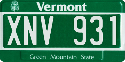 VT license plate XNV931
