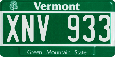 VT license plate XNV933
