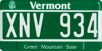 VT license plate XNV934