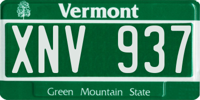 VT license plate XNV937