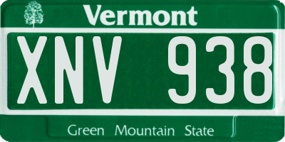 VT license plate XNV938