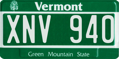 VT license plate XNV940