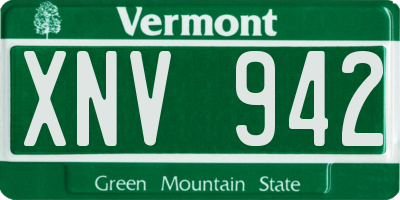 VT license plate XNV942