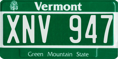VT license plate XNV947