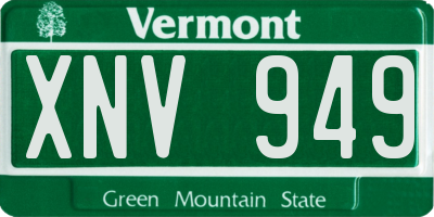 VT license plate XNV949