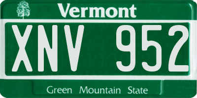 VT license plate XNV952